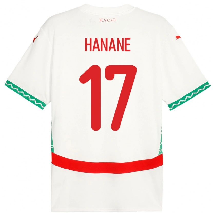 Danxen Kvinder Marokko Hanane Ait El Haj #17 Hvid Udebane Spillertrøjer 24-26 Trøje T-Shirt
