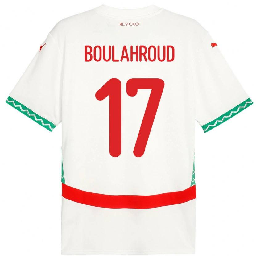 Danxen Kvinder Marokko Charaf Eddine Boulahroud #17 Hvid Udebane Spillertrøjer 24-26 Trøje T-Shirt