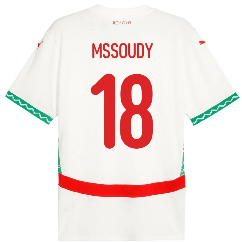 Danxen Kvinder Marokko Sanaa Mssoudy #18 Hvid Udebane Spillertrøjer 24-26 Trøje T-Shirt