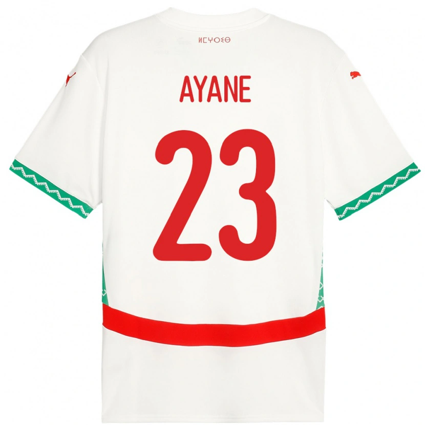 Danxen Kvinder Marokko Rosella Ayane #23 Hvid Udebane Spillertrøjer 24-26 Trøje T-Shirt