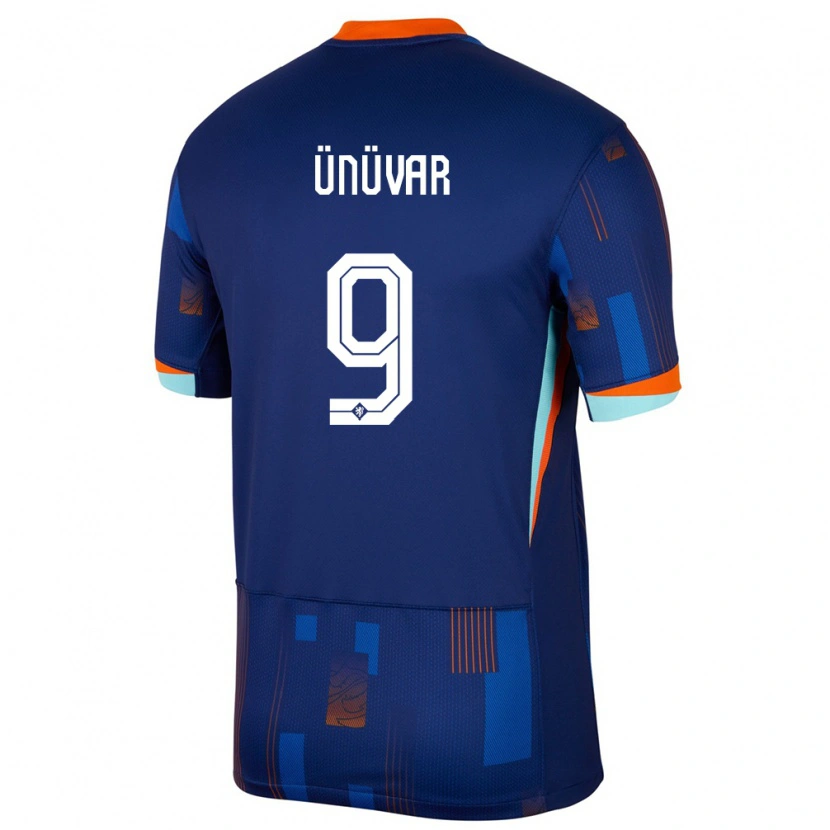 Danxen Kvinder Holland Emre Ünüvar #9 Blå Udebane Spillertrøjer 24-26 Trøje T-Shirt