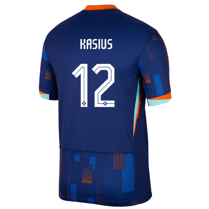 Danxen Kvinder Holland Denso Kasius #12 Blå Udebane Spillertrøjer 24-26 Trøje T-Shirt