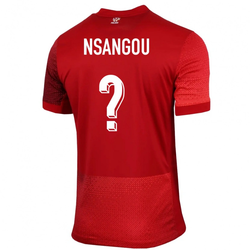 Danxen Kvinder Polen Jonathan Nsangou #0 Rød Udebane Spillertrøjer 24-26 Trøje T-Shirt