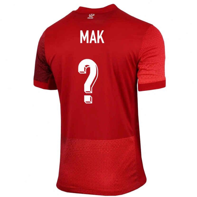 Danxen Kvinder Polen Igor Mak #0 Rød Udebane Spillertrøjer 24-26 Trøje T-Shirt