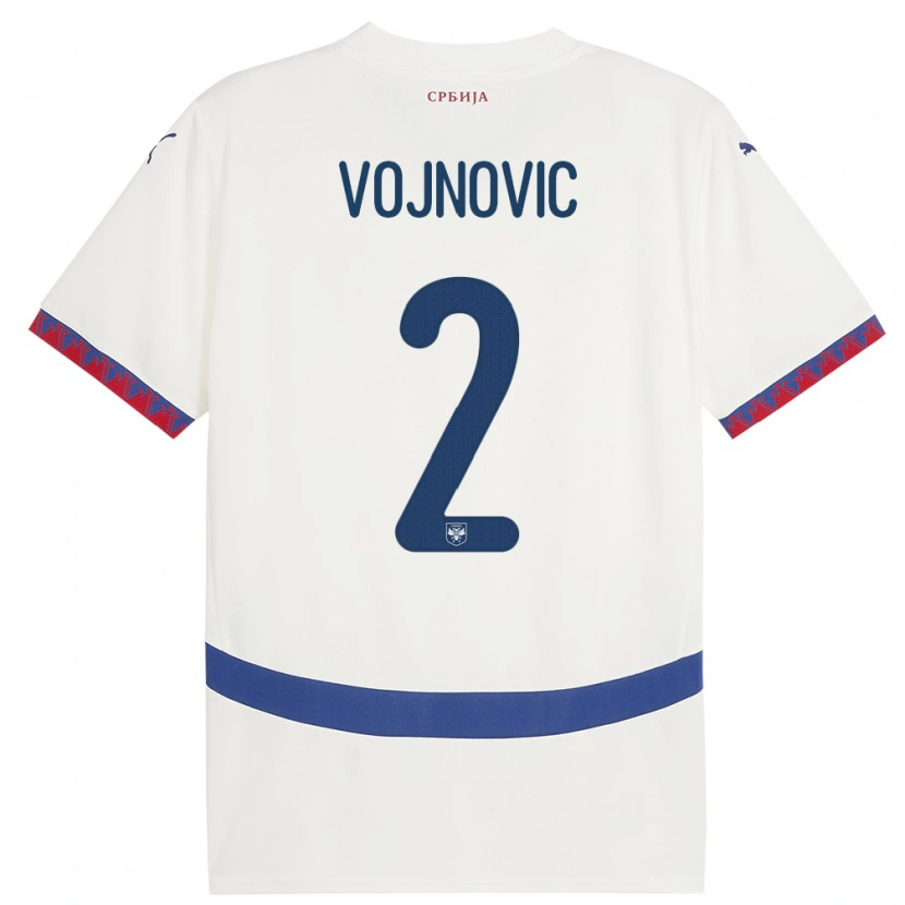 Danxen Kvinder Serbien Jovan Vojnovic #2 Hvid Udebane Spillertrøjer 24-26 Trøje T-Shirt