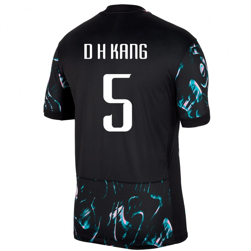 Danxen Kvinder Sydkorea Dong-Hwi Kang #5 Sort Udebane Spillertrøjer 24-26 Trøje T-Shirt