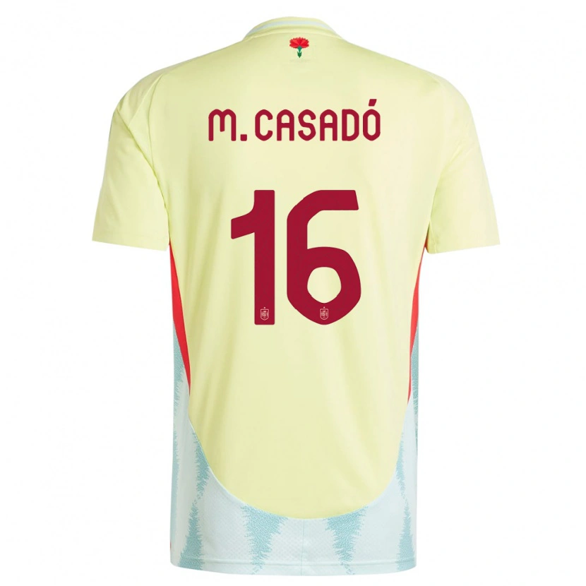 Danxen Kvinder Spanien Marc Casadó #16 Gul Udebane Spillertrøjer 24-26 Trøje T-Shirt