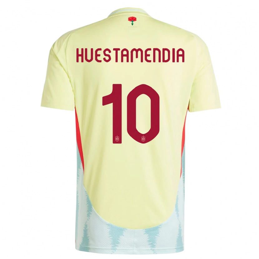 Danxen Kvinder Spanien Peio Huestamendia #10 Gul Udebane Spillertrøjer 24-26 Trøje T-Shirt