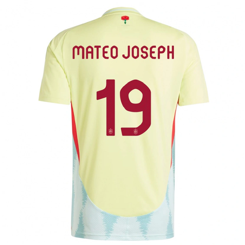 Danxen Kvinder Spanien Mateo Joseph #19 Gul Udebane Spillertrøjer 24-26 Trøje T-Shirt
