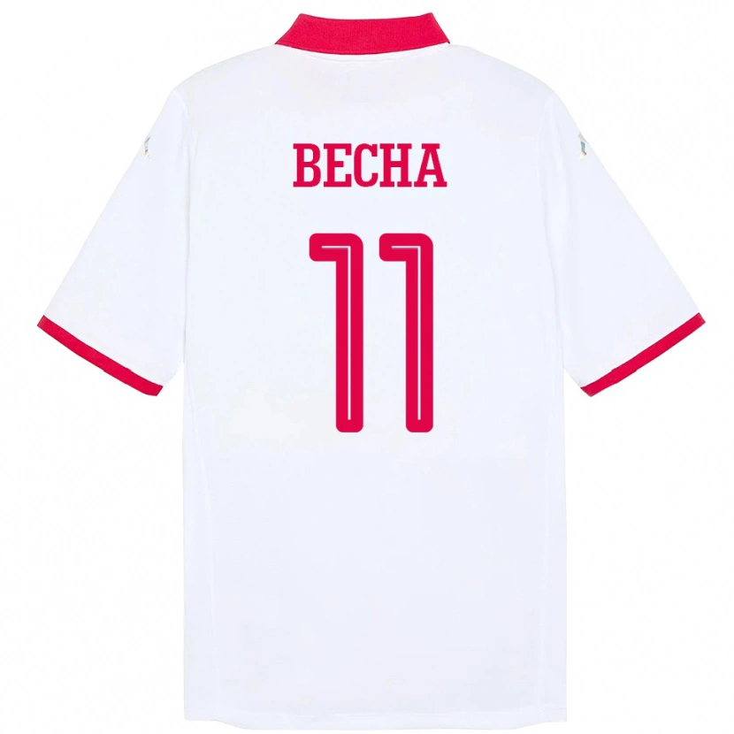 Danxen Kvinder Tunesien Youssef Becha #11 Hvid Udebane Spillertrøjer 24-26 Trøje T-Shirt