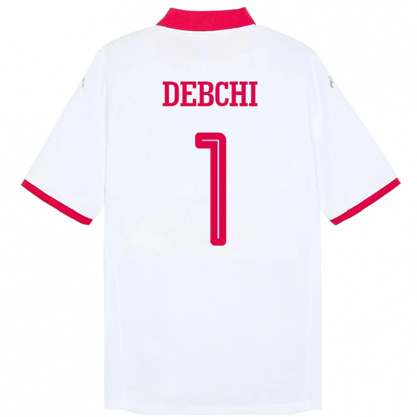 Danxen Kvinder Tunesien Mohamed Sedki Debchi #1 Hvid Udebane Spillertrøjer 24-26 Trøje T-Shirt