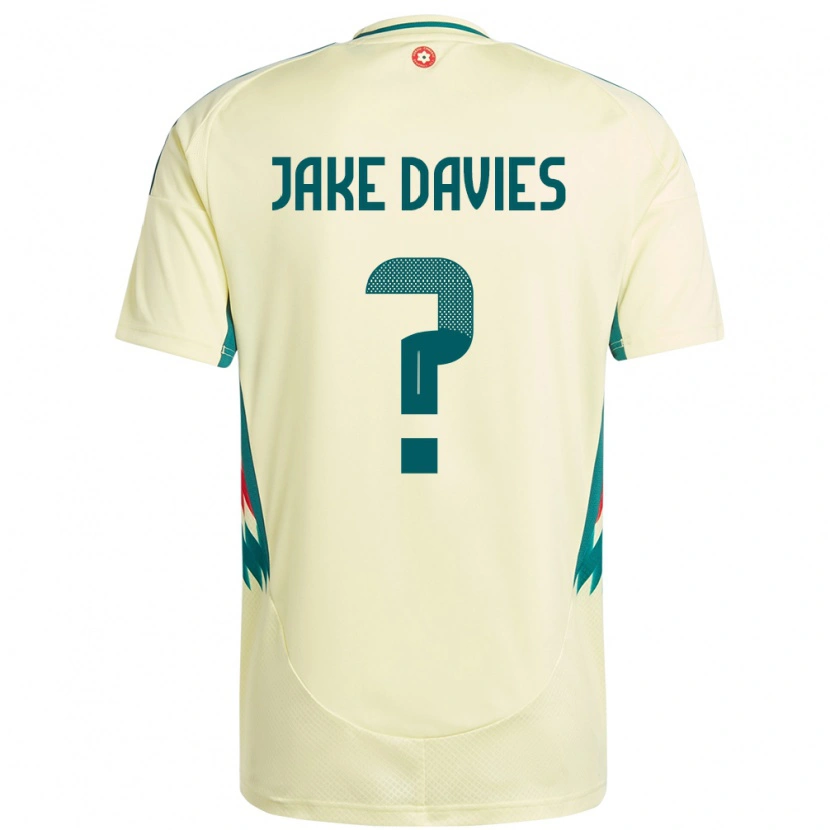 Danxen Kvinder Wales Jake Davies #0 Beige Gul Udebane Spillertrøjer 24-26 Trøje T-Shirt