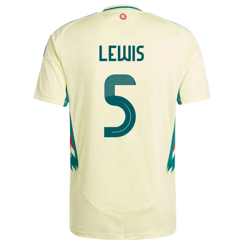 Danxen Kvinder Wales Emlyn Lewis #5 Beige Gul Udebane Spillertrøjer 24-26 Trøje T-Shirt