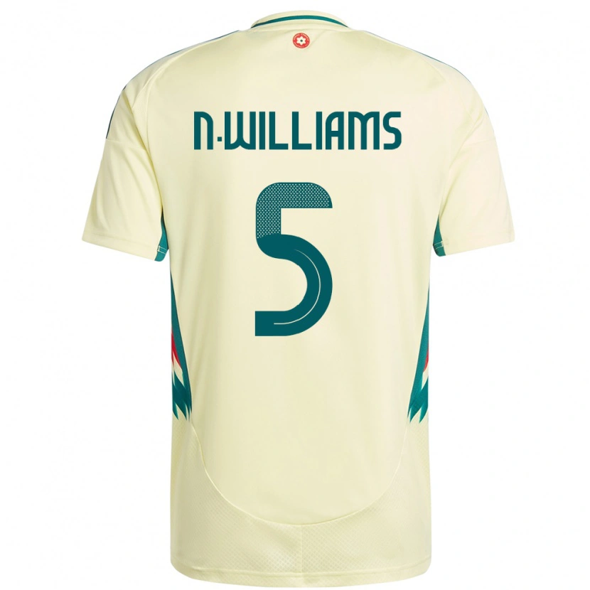 Danxen Kvinder Wales Noah Williams #5 Beige Gul Udebane Spillertrøjer 24-26 Trøje T-Shirt