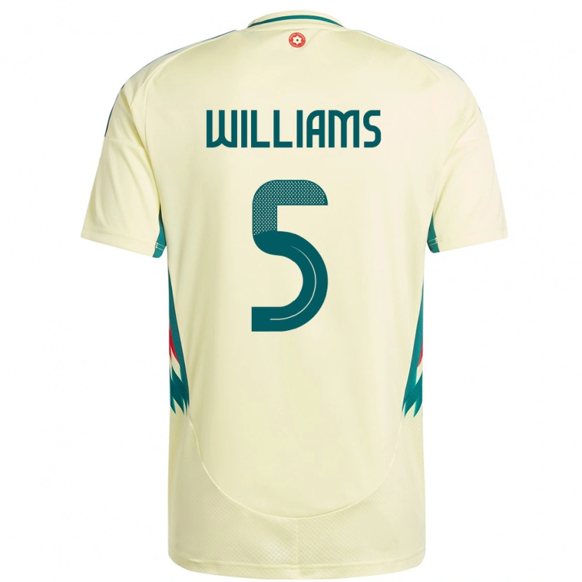 Danxen Kvinder Wales Ashton Williams #5 Beige Gul Udebane Spillertrøjer 24-26 Trøje T-Shirt