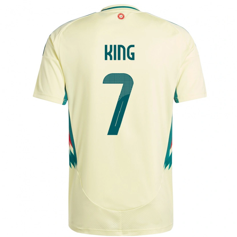Danxen Kvinder Wales Eli King #7 Beige Gul Udebane Spillertrøjer 24-26 Trøje T-Shirt