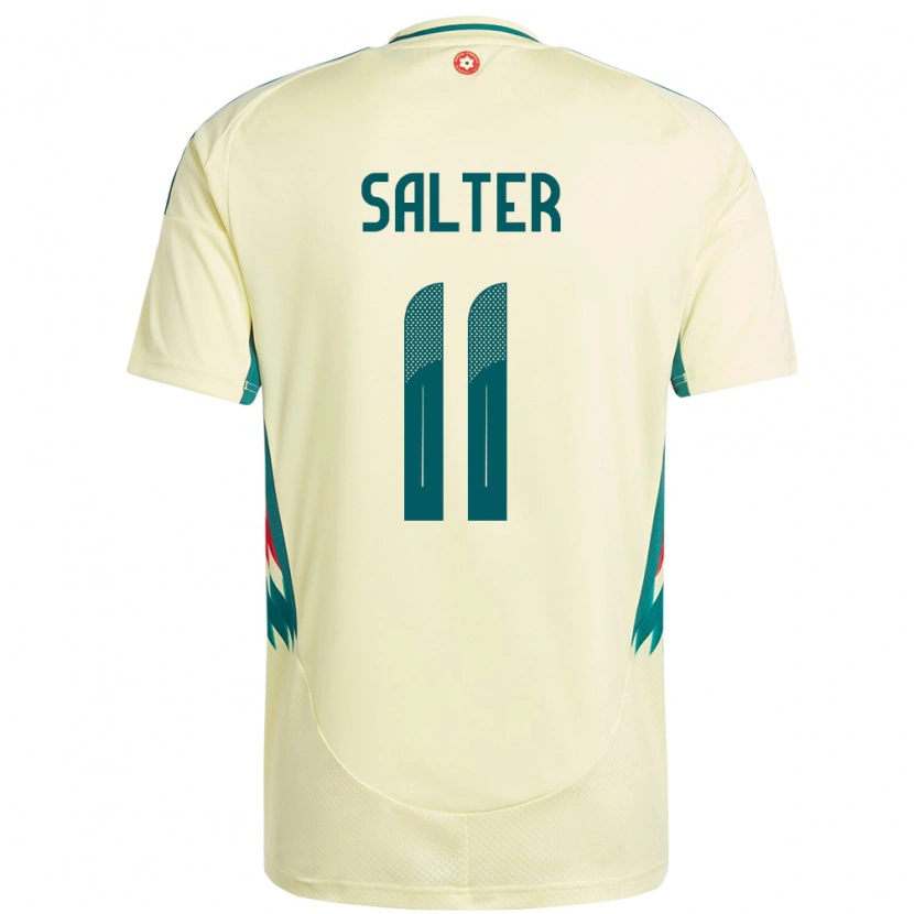 Danxen Kvinder Wales Oliver Salter #11 Beige Gul Udebane Spillertrøjer 24-26 Trøje T-Shirt