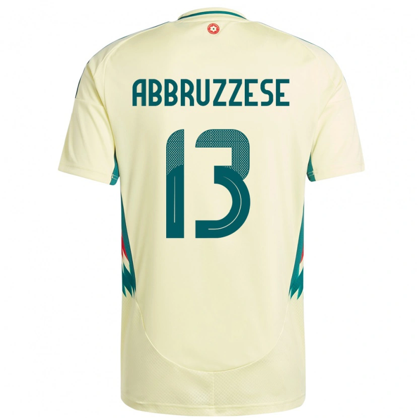 Danxen Kvinder Wales Rhys Abbruzzese #13 Beige Gul Udebane Spillertrøjer 24-26 Trøje T-Shirt
