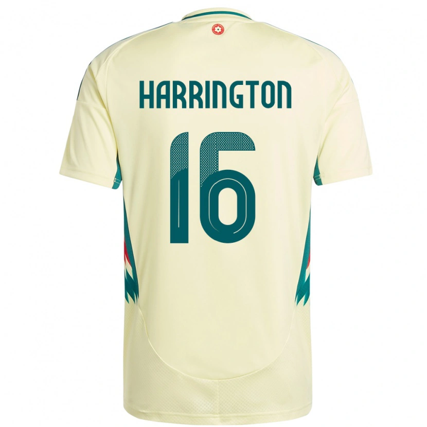 Danxen Kvinder Wales Ryan Harrington #16 Beige Gul Udebane Spillertrøjer 24-26 Trøje T-Shirt