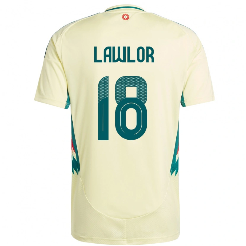 Danxen Kvinder Wales Dylan Lawlor #18 Beige Gul Udebane Spillertrøjer 24-26 Trøje T-Shirt