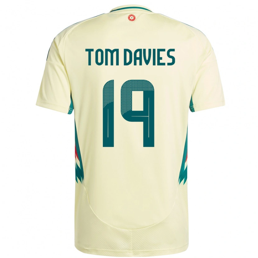 Danxen Kvinder Wales Tom Davies #19 Beige Gul Udebane Spillertrøjer 24-26 Trøje T-Shirt