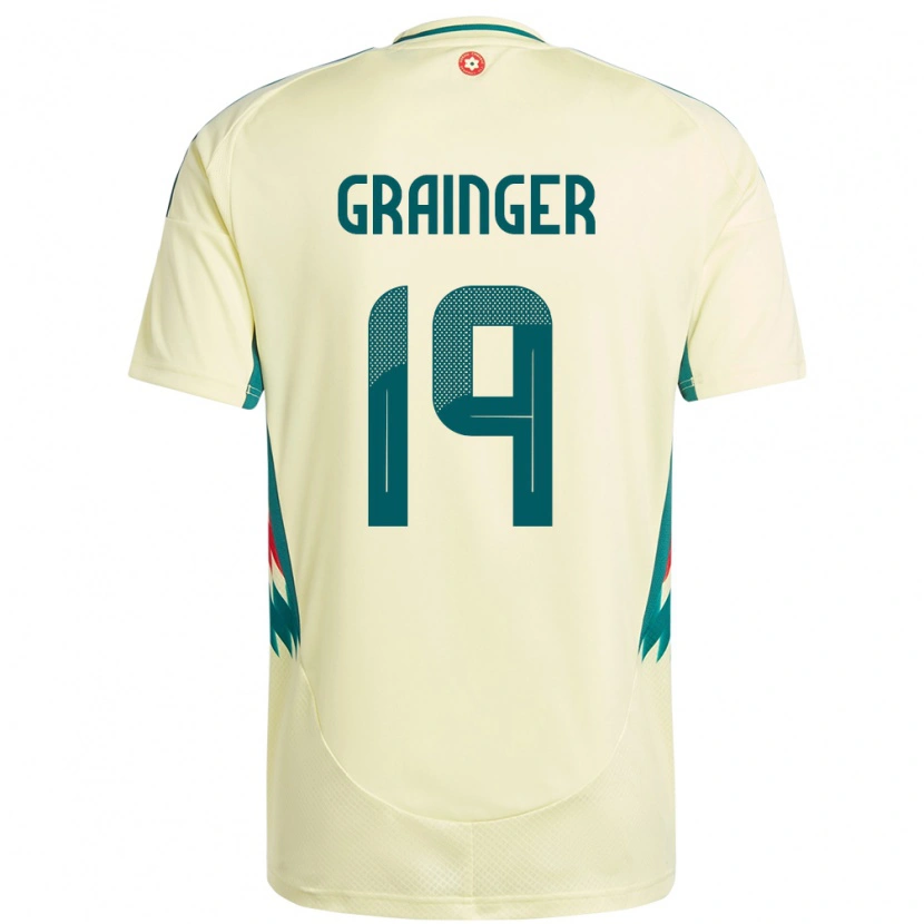 Danxen Kvinder Wales William Grainger #19 Beige Gul Udebane Spillertrøjer 24-26 Trøje T-Shirt