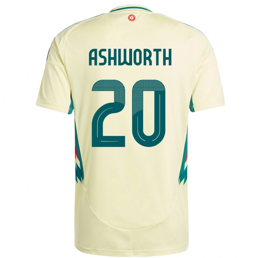 Danxen Kvinder Wales Zac Ashworth #20 Beige Gul Udebane Spillertrøjer 24-26 Trøje T-Shirt