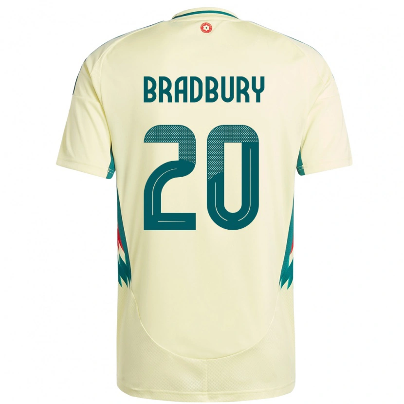Danxen Kvinder Wales Louie Bradbury #20 Beige Gul Udebane Spillertrøjer 24-26 Trøje T-Shirt