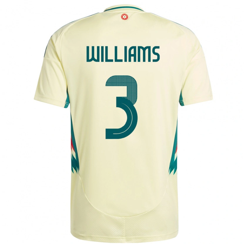 Danxen Kvinder Wales Zac Williams #3 Beige Gul Udebane Spillertrøjer 24-26 Trøje T-Shirt