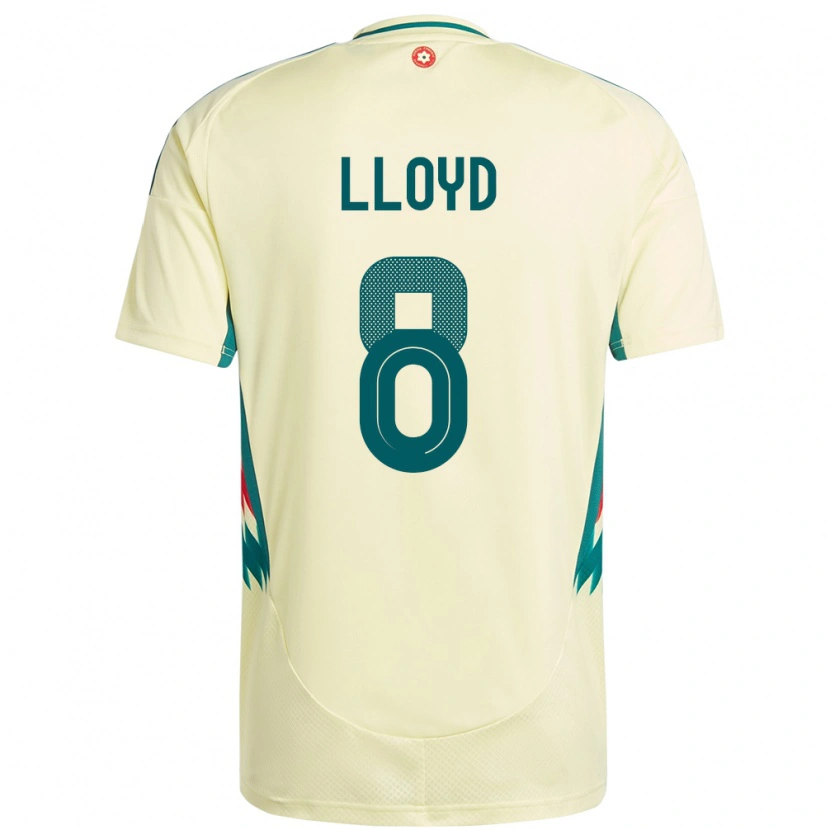 Danxen Kvinder Wales Ben Lloyd #8 Beige Gul Udebane Spillertrøjer 24-26 Trøje T-Shirt