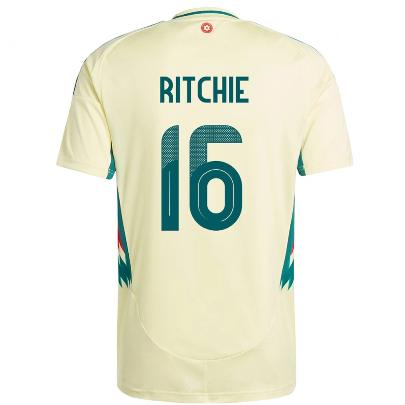 Danxen Kvinder Wales Amelia Ritchie #16 Beige Gul Udebane Spillertrøjer 24-26 Trøje T-Shirt