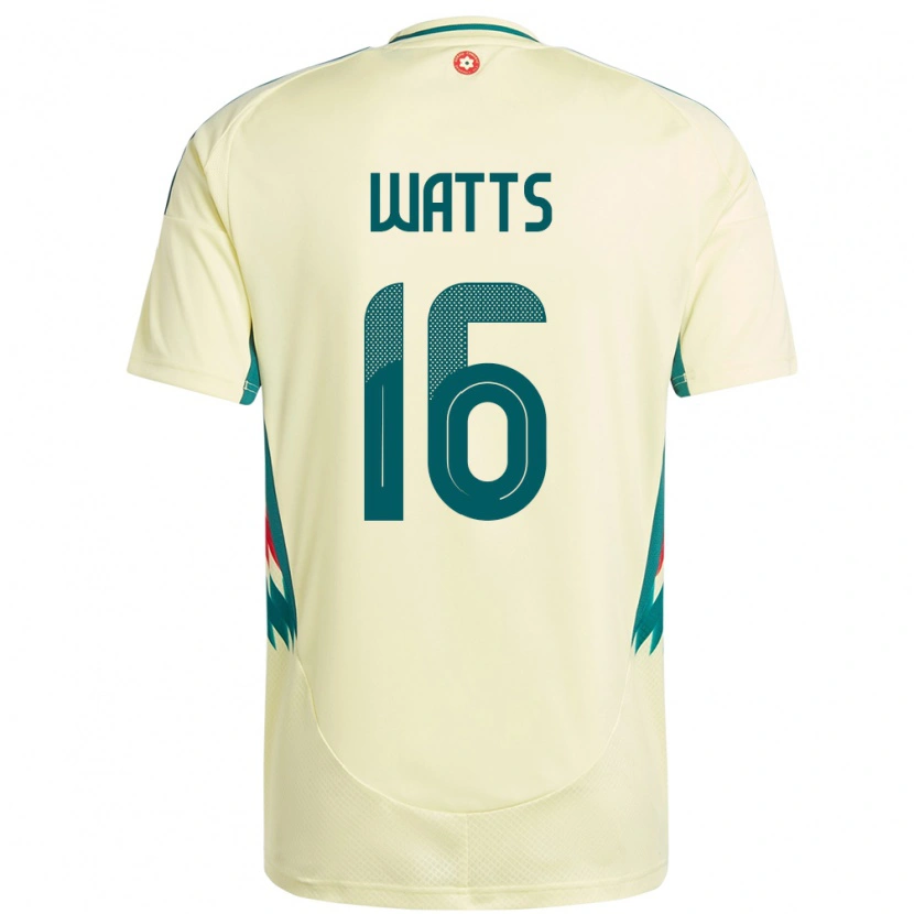 Danxen Kvinder Wales Daniel Watts #16 Beige Gul Udebane Spillertrøjer 24-26 Trøje T-Shirt