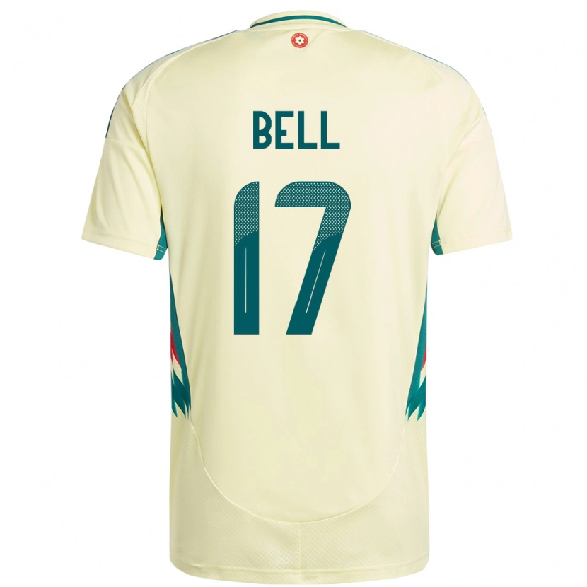 Danxen Kvinder Wales Zac Bell #17 Beige Gul Udebane Spillertrøjer 24-26 Trøje T-Shirt