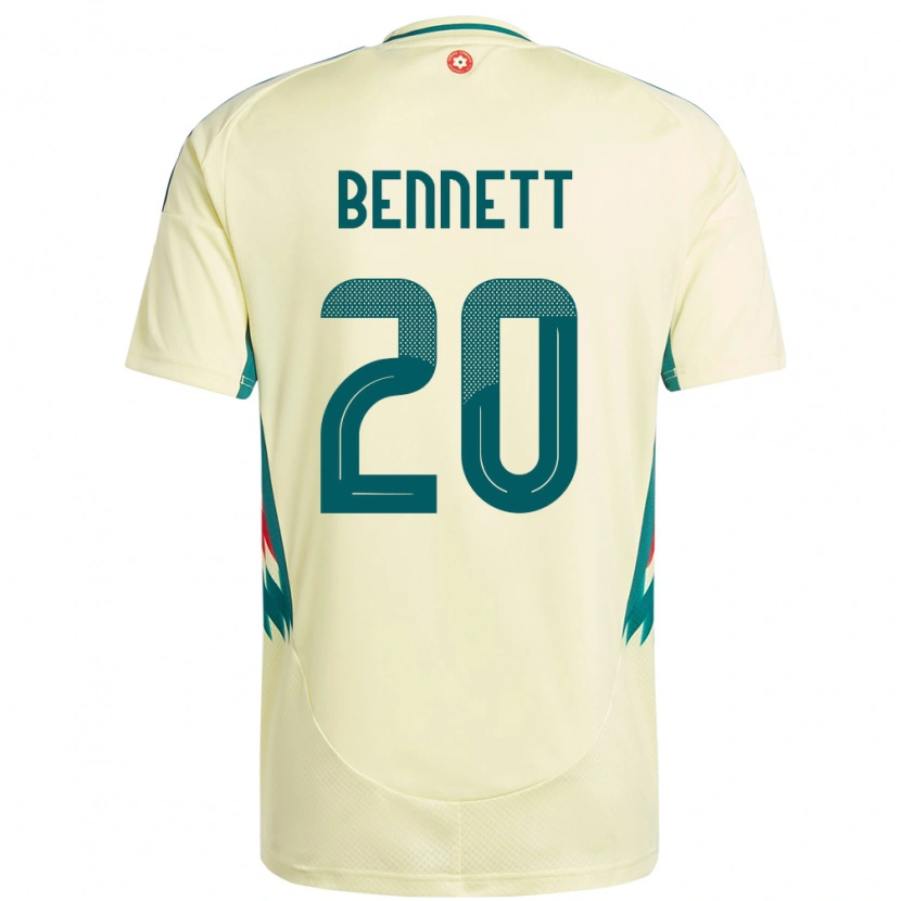 Danxen Kvinder Wales Aaron Bennett #20 Beige Gul Udebane Spillertrøjer 24-26 Trøje T-Shirt