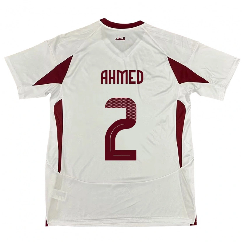 Danxen Kvinder Qatar Hazem Ahmed #2 Hvid Udebane Spillertrøjer 24-26 Trøje T-Shirt