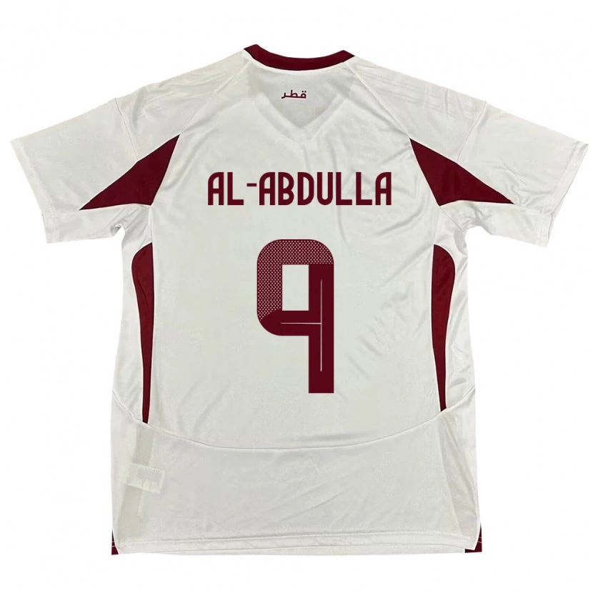 Danxen Kvinder Qatar Rashid Al-Abdulla #9 Hvid Udebane Spillertrøjer 24-26 Trøje T-Shirt