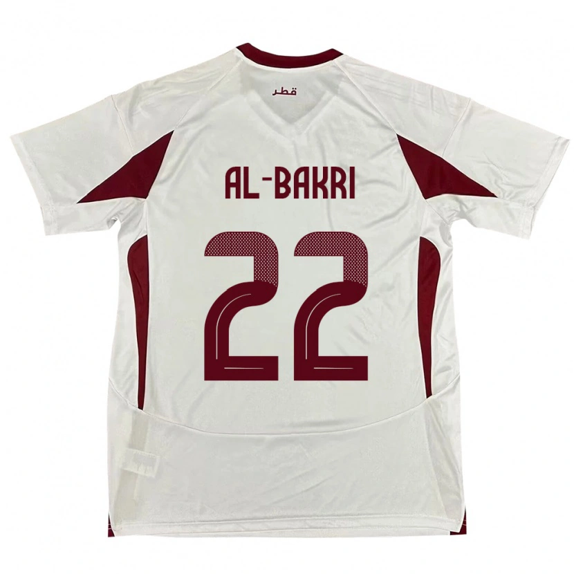 Danxen Kvinder Qatar Mohamed Al-Bakri #22 Hvid Udebane Spillertrøjer 24-26 Trøje T-Shirt