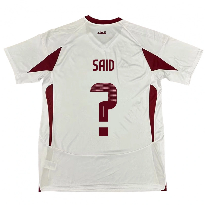 Danxen Kvinder Qatar Fares Said #0 Hvid Udebane Spillertrøjer 24-26 Trøje T-Shirt