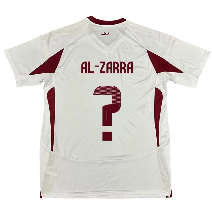 Danxen Kvinder Qatar Jassim Al-Zarra #0 Hvid Udebane Spillertrøjer 24-26 Trøje T-Shirt