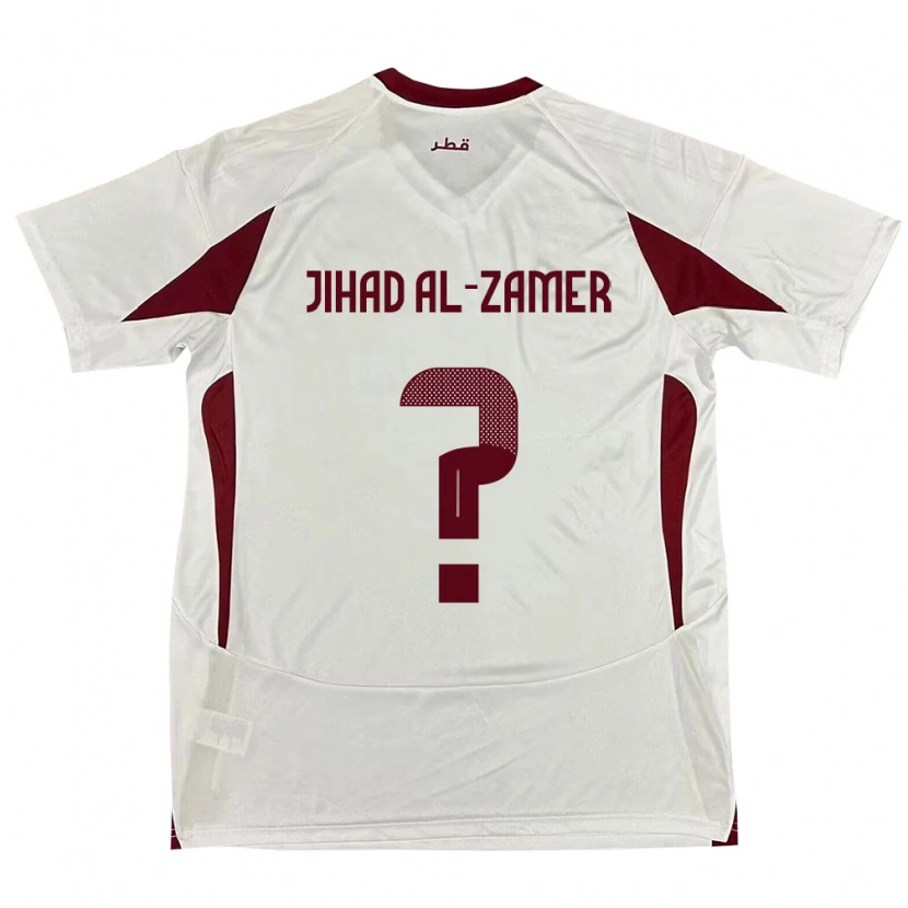Danxen Kvinder Qatar Mohammed Jihad Al-Zamer #0 Hvid Udebane Spillertrøjer 24-26 Trøje T-Shirt