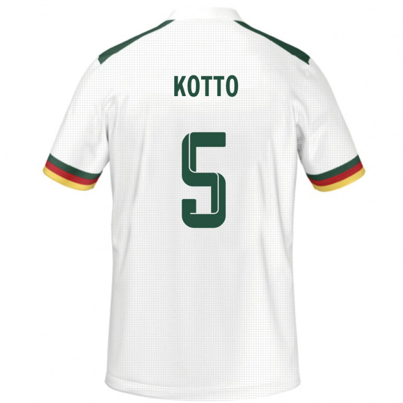 Danxen Kvinder Cameroun Samuel Kotto #5 Hvid Udebane Spillertrøjer 24-26 Trøje T-Shirt