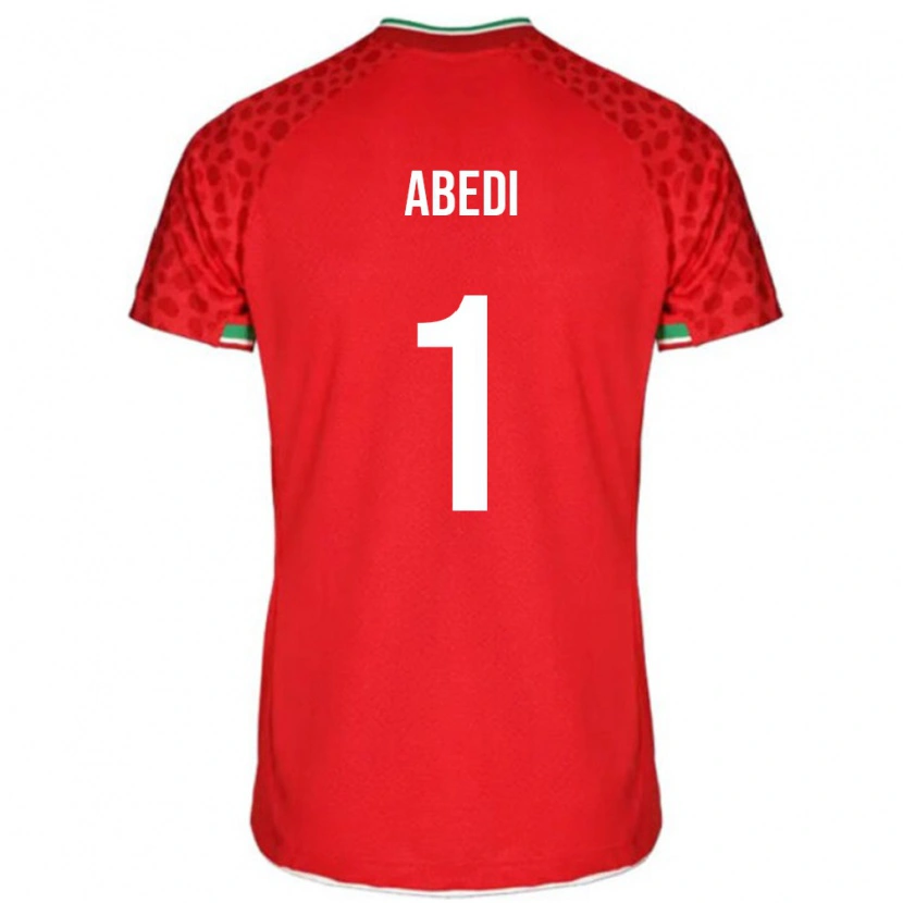 Danxen Kvinder Iran Amirmohammad Abedi #1 Rød Udebane Spillertrøjer 24-26 Trøje T-Shirt