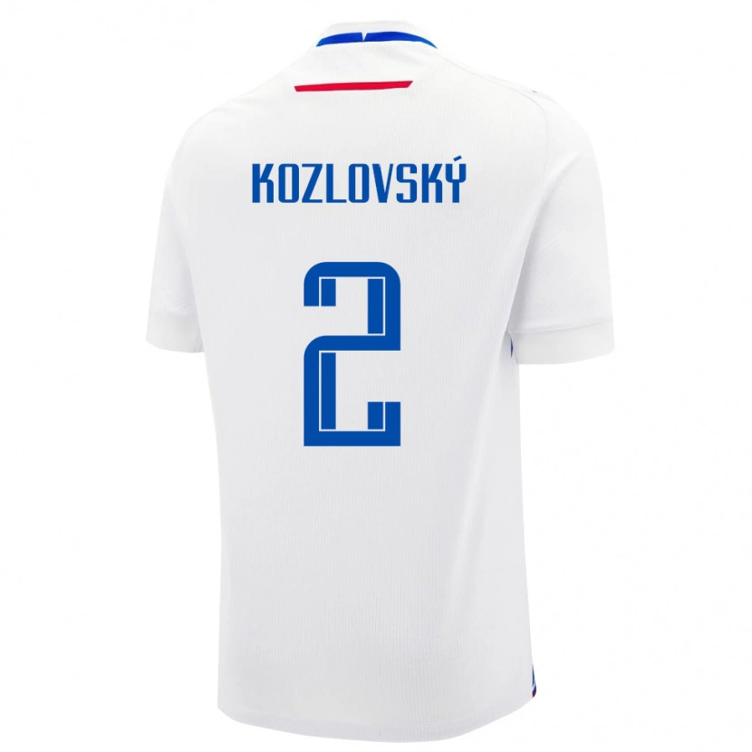 Danxen Kvinder Slovakiet Samuel Kozlovský #2 Hvid Udebane Spillertrøjer 24-26 Trøje T-Shirt