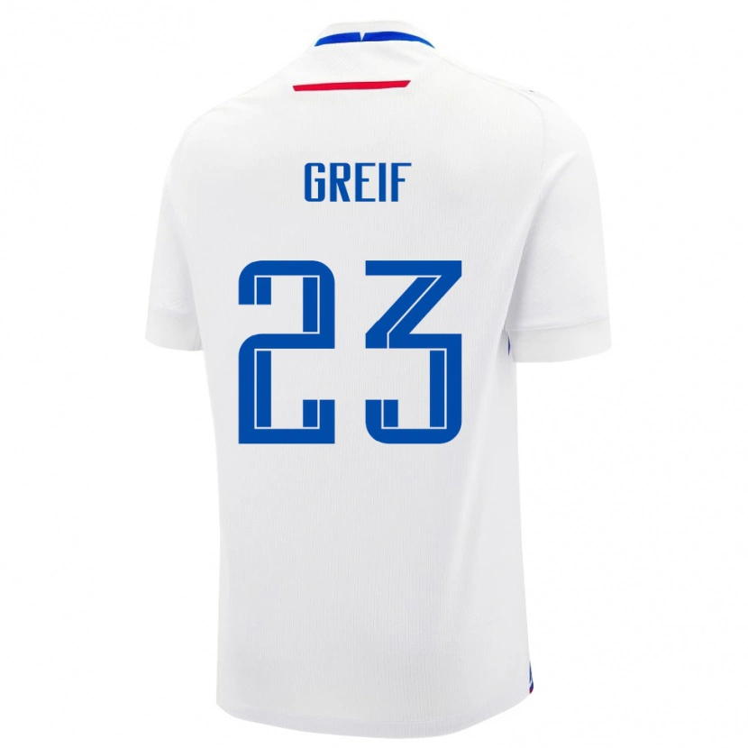 Danxen Kvinder Slovakiet Dominik Greif #23 Hvid Udebane Spillertrøjer 24-26 Trøje T-Shirt