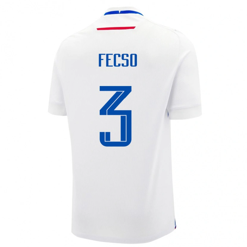 Danxen Kvinder Slovakiet Oliver Fecso #3 Hvid Udebane Spillertrøjer 24-26 Trøje T-Shirt