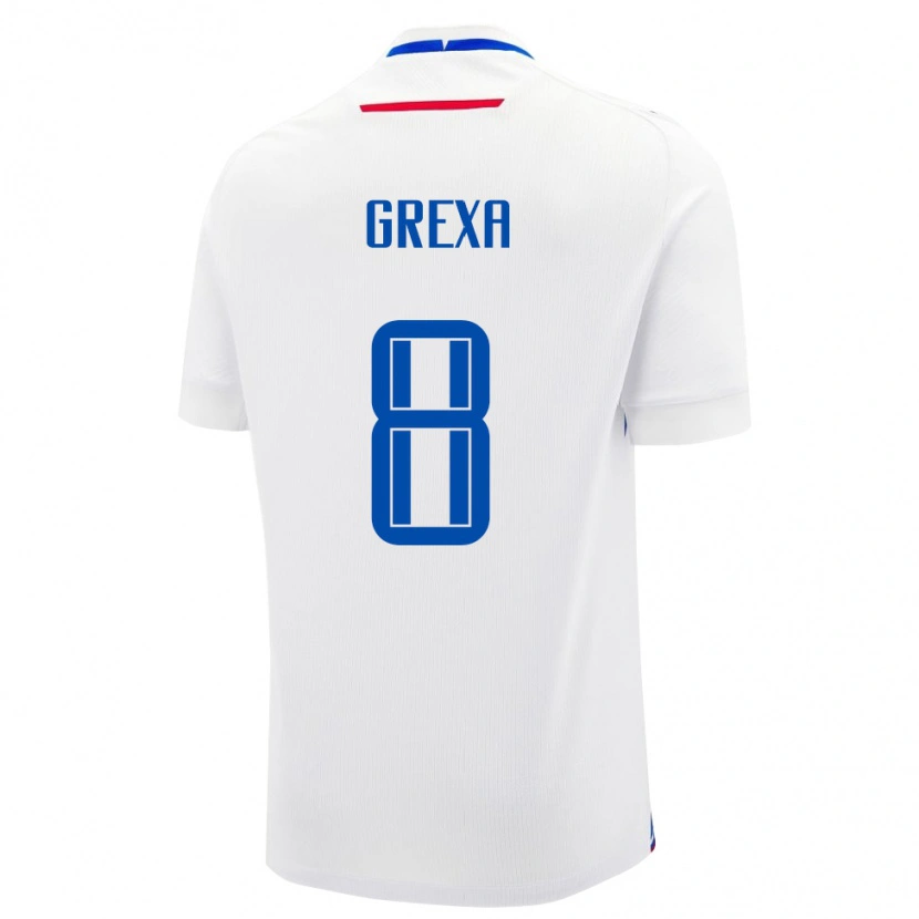 Danxen Kvinder Slovakiet Richard Grexa #8 Hvid Udebane Spillertrøjer 24-26 Trøje T-Shirt