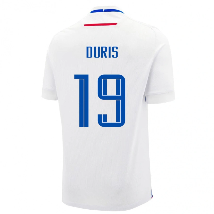 Danxen Kvinder Slovakiet Jakub Duris #19 Hvid Udebane Spillertrøjer 24-26 Trøje T-Shirt