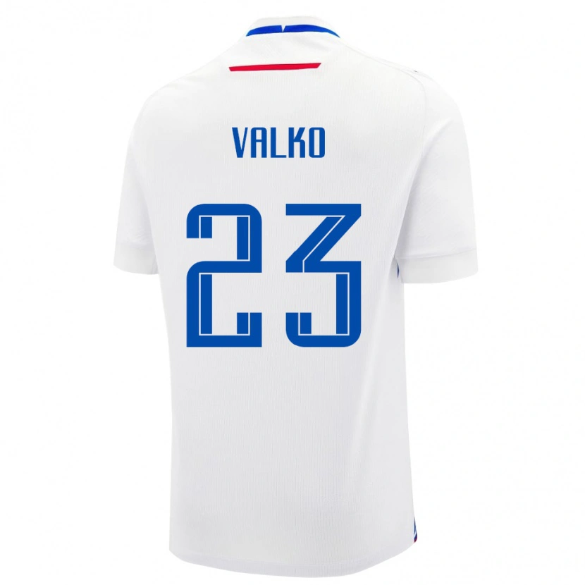 Danxen Kvinder Slovakiet Bruno Valko #23 Hvid Udebane Spillertrøjer 24-26 Trøje T-Shirt