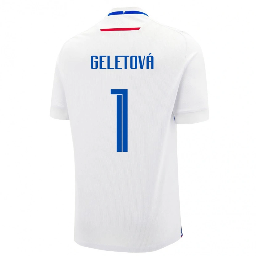 Danxen Kvinder Slovakiet Martina Geletová #1 Hvid Udebane Spillertrøjer 24-26 Trøje T-Shirt