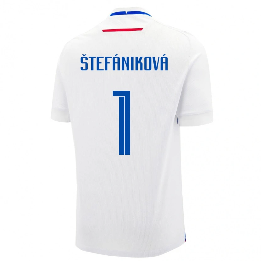 Danxen Kvinder Slovakiet Marína Štefániková #1 Hvid Udebane Spillertrøjer 24-26 Trøje T-Shirt